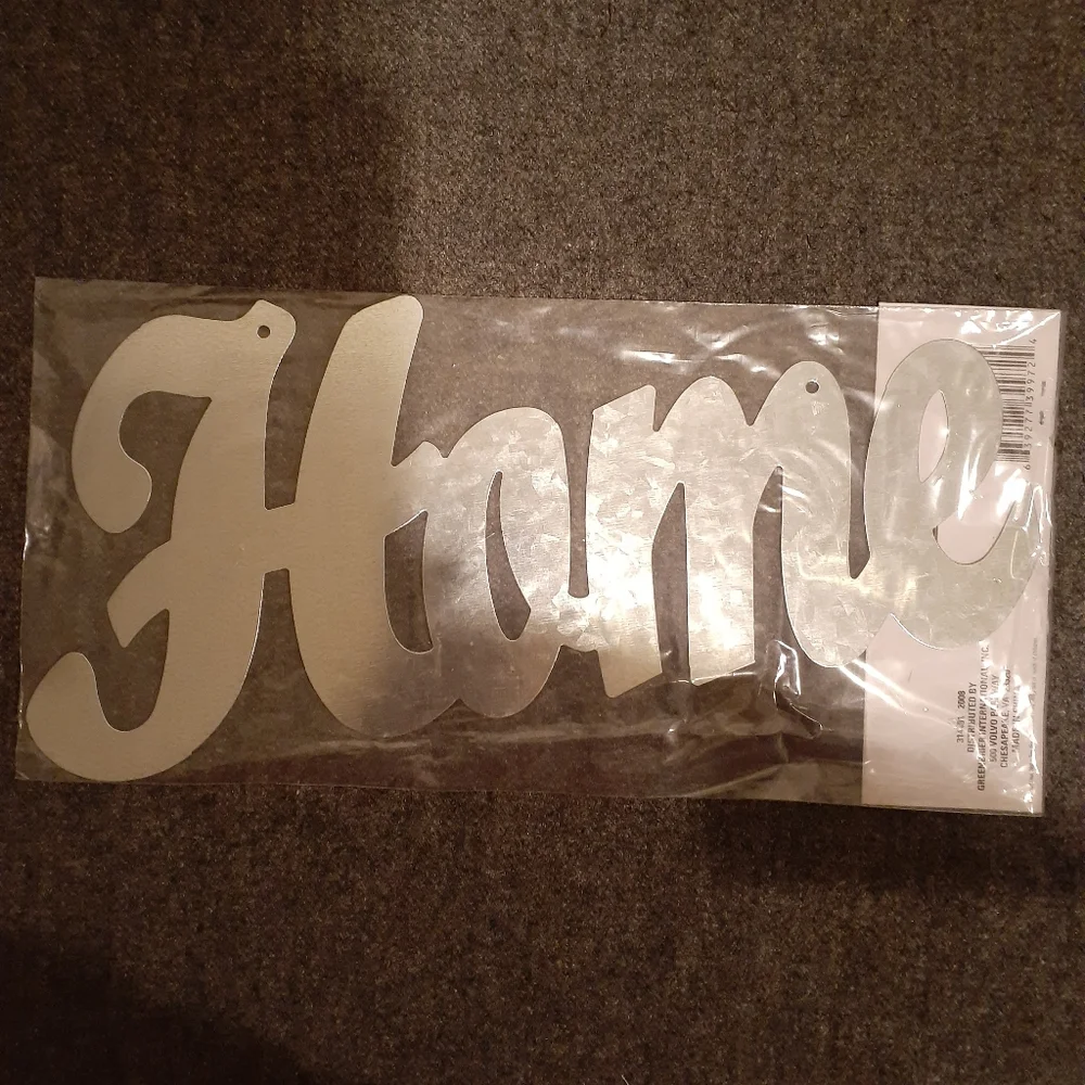 Home Sign Metal Script Sign